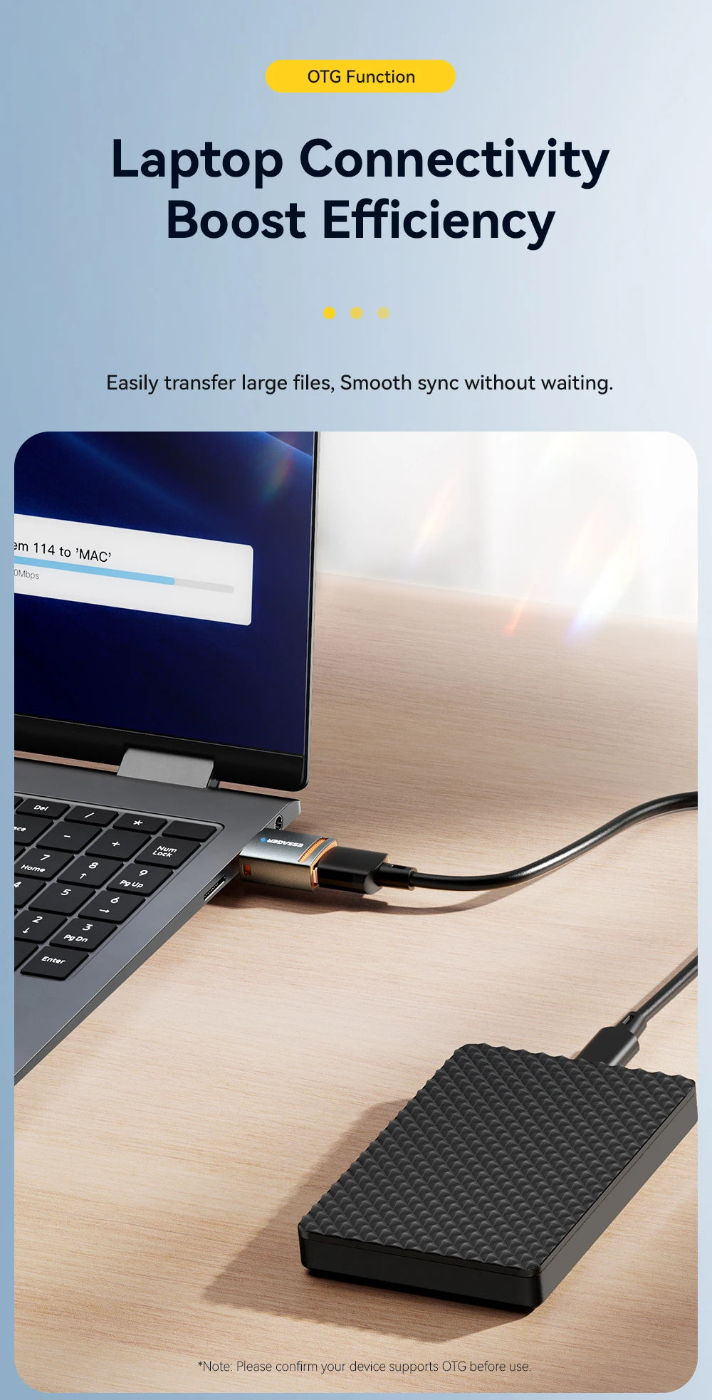 USB 3.0 OTG Adapter (Type-C / USB-A / Micro / Lightning Converter)