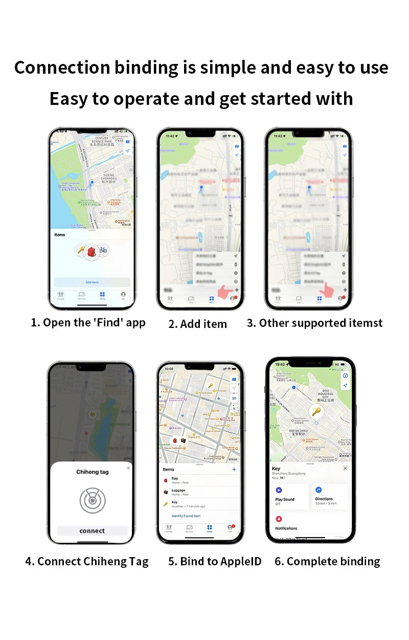 Mini Anti-lost Tracker Global Precision Positioning Locator With Find My App Extended Battery Life For  Pets Elderly