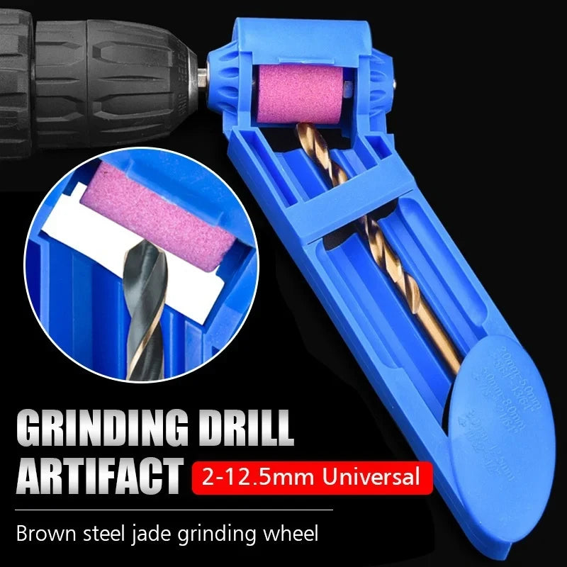 2.0-12.5mm Portable Drill Bit Sharpener Corundum Grinding Wheel Bit Tool Twist Drill Bit Sharpening Machine Hand Tool Set