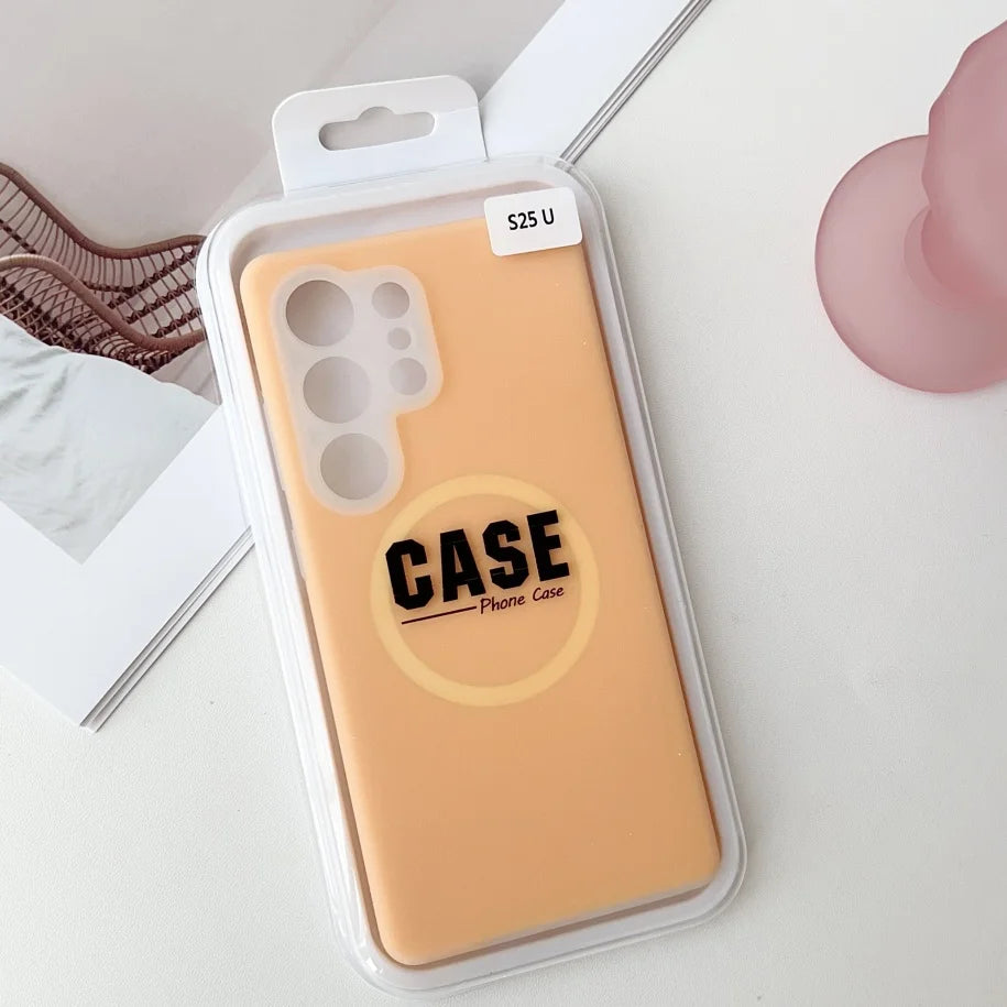 MagSafe Jelly Silicone Case with Magnetic Lens Protection for Samsung Galaxy S26 / S25 / S24 / S23 Ultra / Plus / FE – Solid Color Shockproof Cover