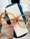 Big Size Woman Eyeglasses Ultra light TR90 White Eyewear Square Full Frame Optical Prescription Frames