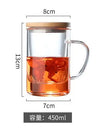 Creative Glass Tea Infuser Cup With Filter Transparent Flower Teacup  Handle Bamboo Lid Heat-resistant Fruit Tea Mug Drinkware