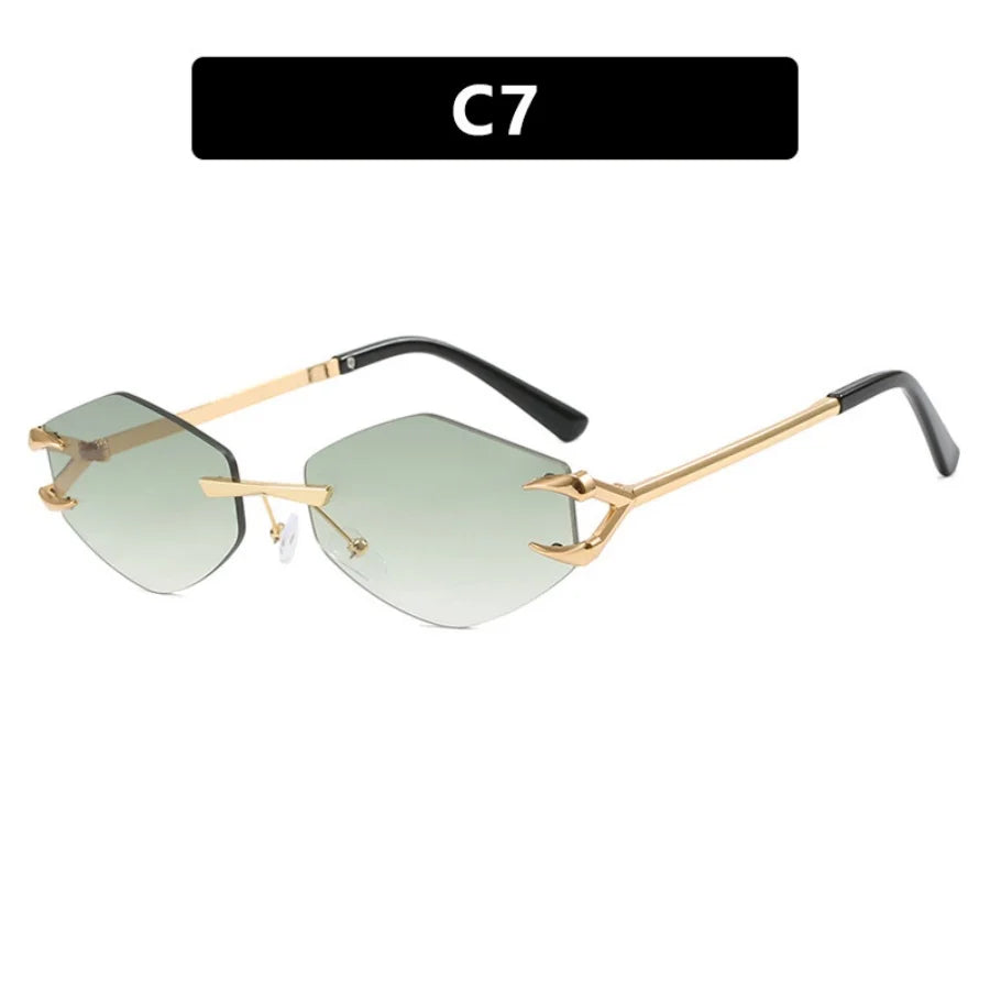 Sunglasses Personalized Frameless Glasses Polygonal Sun Glasses Casual Hip-Hop Trendy Outdoors Eyeglasses Men UV400