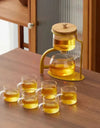 Automatic Glass Teapot Set,  Diversion, Rotating, Lazy Kungfu, Drinking, 1 Set
