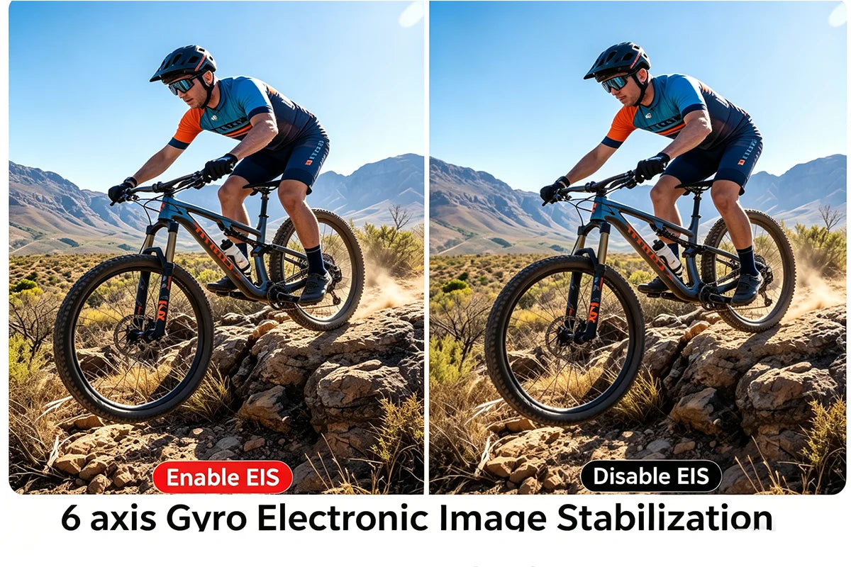 5K Action Camera 4K60FPS Waterproof Sport Camera with 6-Axis EIS Touchscreen Dual Screen