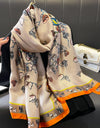 Scarf Spring Summer Women Beach Sunscreen Shawl Quality Silk Lady Popular Print Scarves Hijab