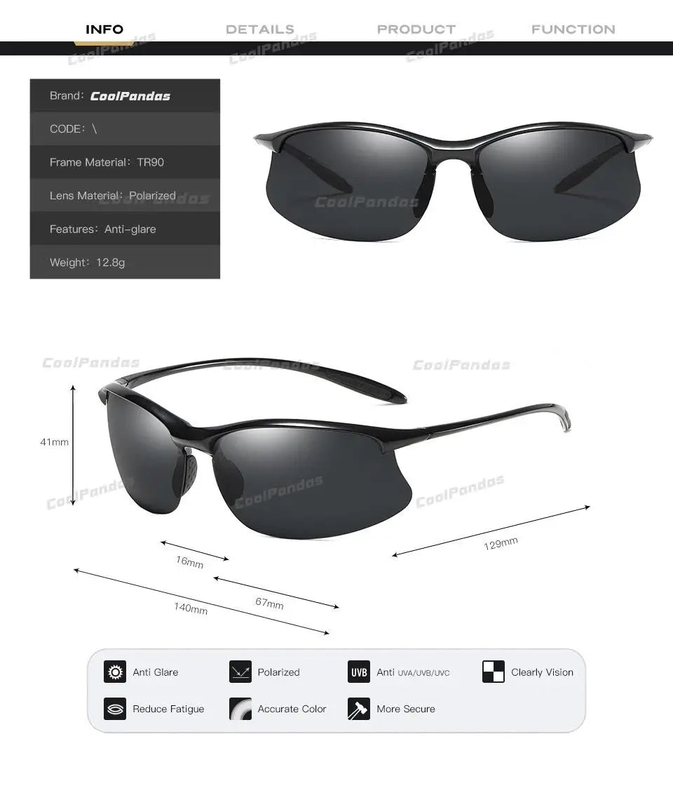 Ultra Light TR90 Polarized Military Style UV400 Driving Sunglasses for Men Women