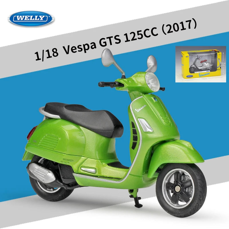 Diecast Vespa Classic Scooter Model 1 to 18 Scale