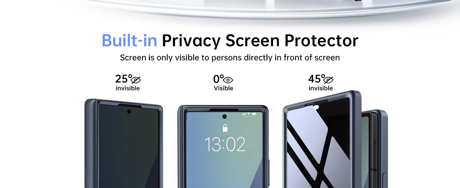 for Z Fold 7 Case with Privacy Screen Protector Full-Body Slim Coverage Hinge Protection Shockproof Phone Cover