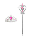Kids Rhinestone Tiara Crown and Magic Wand with Glitter Crystal Head Hoop Jewelry Hair Accessories for Girls Teens Birthday Gift