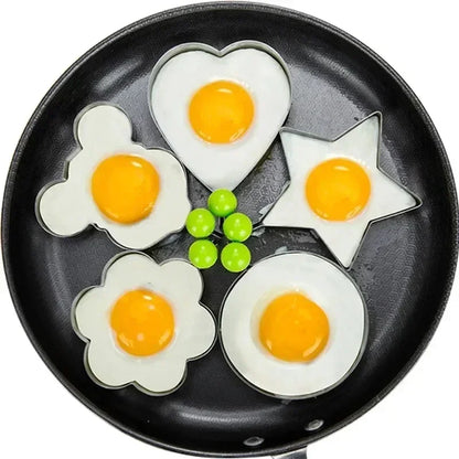 Kitchen Stainless Steel Fried Egg Mold Heart Round Frying Eggs Molds Omelette Mould Pancake Shaper Rings Cooking Tools Gadgets