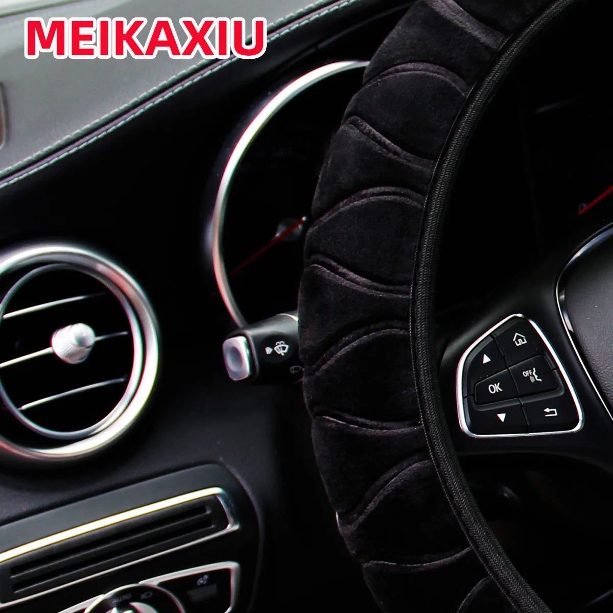 Soft Plush Pressed Flower Car Steering Wheel Cover 37CM 38CM