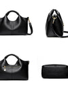 Leather Shoulder Bags For Women Ladies Luxury Handbag Crossbody Bag Zipper Messenger Solid Color Saddle Bag