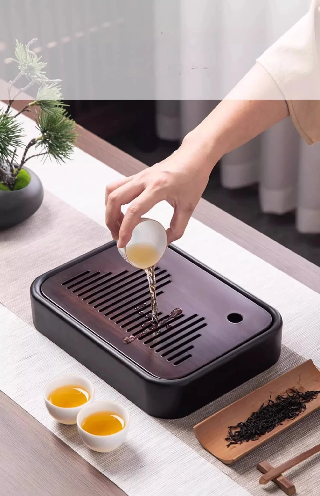 Kitchen Tea Tray Portable Dishes For Tea Bamboo Rectangle Storage Of Water Woodentray For Chinese Style Chaban Tea Table