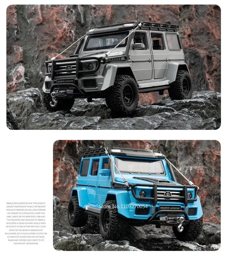 1:24 G63 G550 Diecast Alloy Miniature Model Toys Cars Sound Light Pull Back Doors Opened Off-road Vehicles Boys Birthday Present
