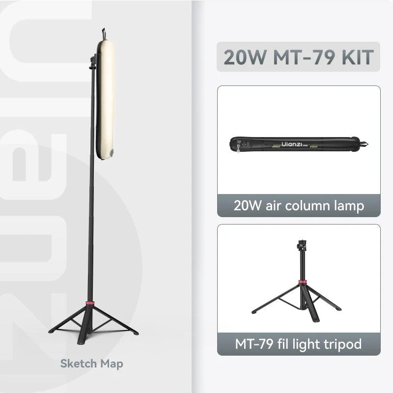 20W Bi-Color Inflatable Tube LED Light Wand Stick Foldable for Photography, Live Streaming & Broadcasting