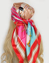 Retro Women Silk Scarf Bandanna Fashion Bohemian Pattern Square Hijab Lady Wrap Headband foulard muffler