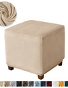 1PC Stretch Square Ottoman Stool Covers Super Soft Velvet stool Cover Elastic All-inclusive Footrest Slipcovers for Living Room
