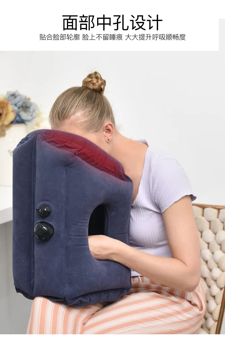 Inflatable Pillow Travel Work Journey Bus Train Airplane Sleeping Neck Pillow Neck Protection Cervical Inflatable Body Pillow