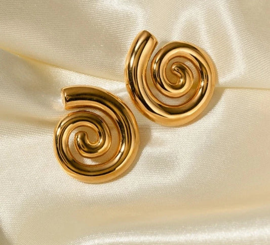 Retro Jewelry 925 Silver Needle Vintage Temperament Metal Gold Color Earrings