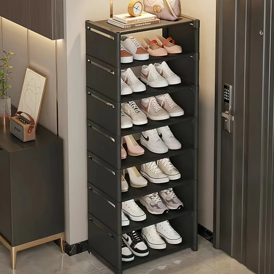 5/6/7/8-Tier Adjustable Shoes Storage Rack Stackable Shoe Cabinet Wall Corner Multiple Layers Modern Freestanding Shoe Organizer