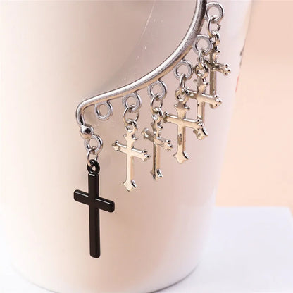 1Pc Fashion Punk Cross Clip Earring for Teens Ear Cuffs Zinc Alloy Cool Jewelry Vintage Retro Metal Earrings