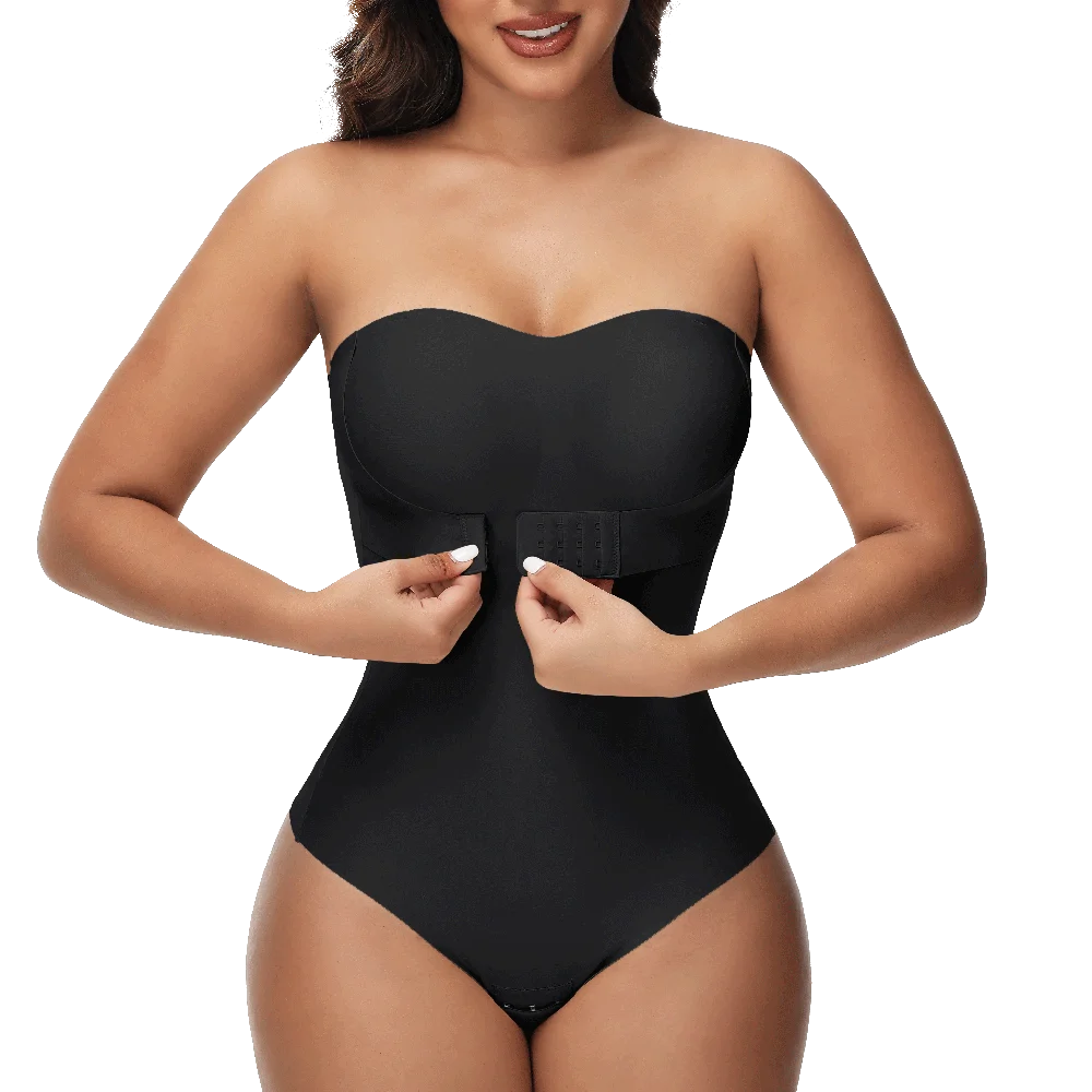 Strapless Thong Bodysuit for Women – Plus Size Tummy Control Shapewear
