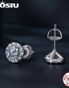 2ct D VVS1 Moissanite Faceted Stud Earrings For Women 925 Sterling Silver Classical Round 6.5MM Round