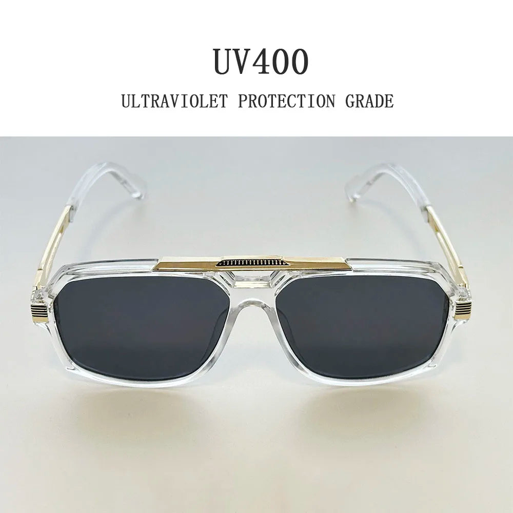 Vintage Square Alloy Frame Sunglasses With UV400 Protection