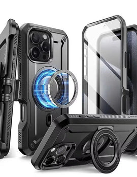For iPhone 16 Pro Max Case 6.9“ 2024 UB Pro Mag Full Body Rugged Case with Built-in Screen Protector Kickstand Belt-Clip