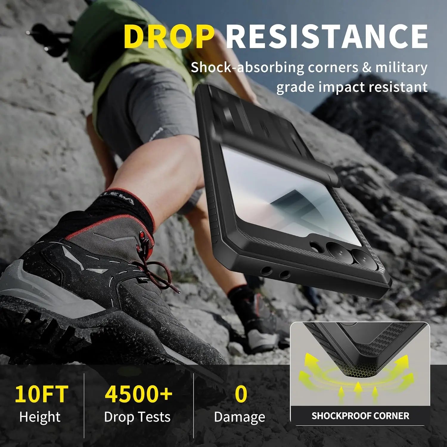 for Z Flip 6 Case with Kickstand Belt-Clip Hinge Protection Cover Screen Protector Military Grade Shockproof Phone Case