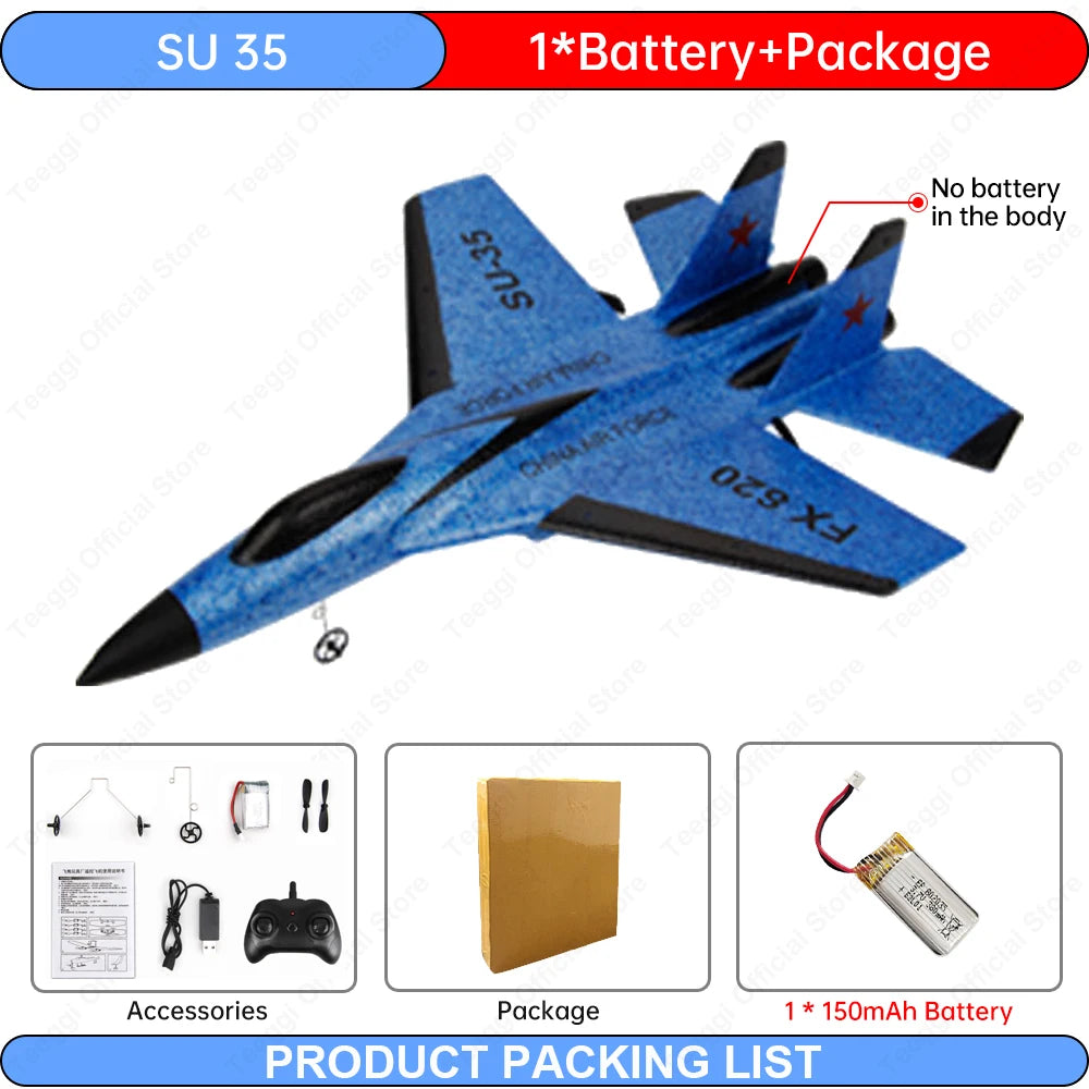 RC Foam Aircraft SU-35 Plane 2.4G Radio Control Glider Remote Control Fighter Plane Glider Airplane Foam Boys Toys for Children