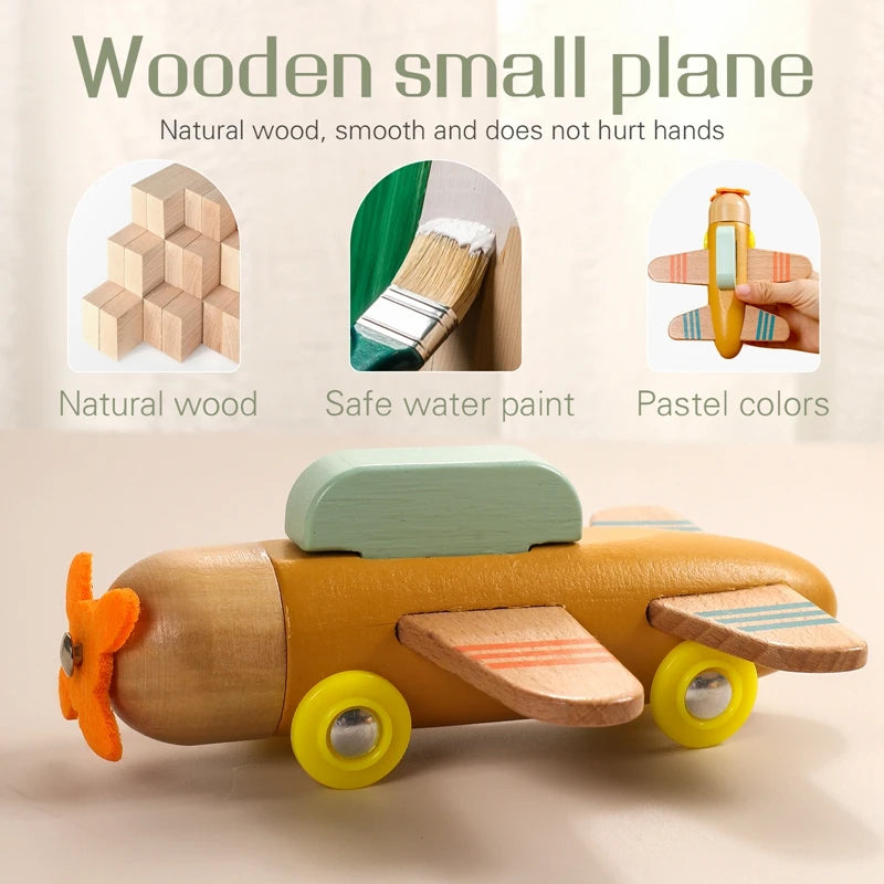 Wooden Traffic Toys For Babies  Wooden Train Airplane Toy  Infant Early Education Cognitive Toys  Baby's Birthday Present   Gift