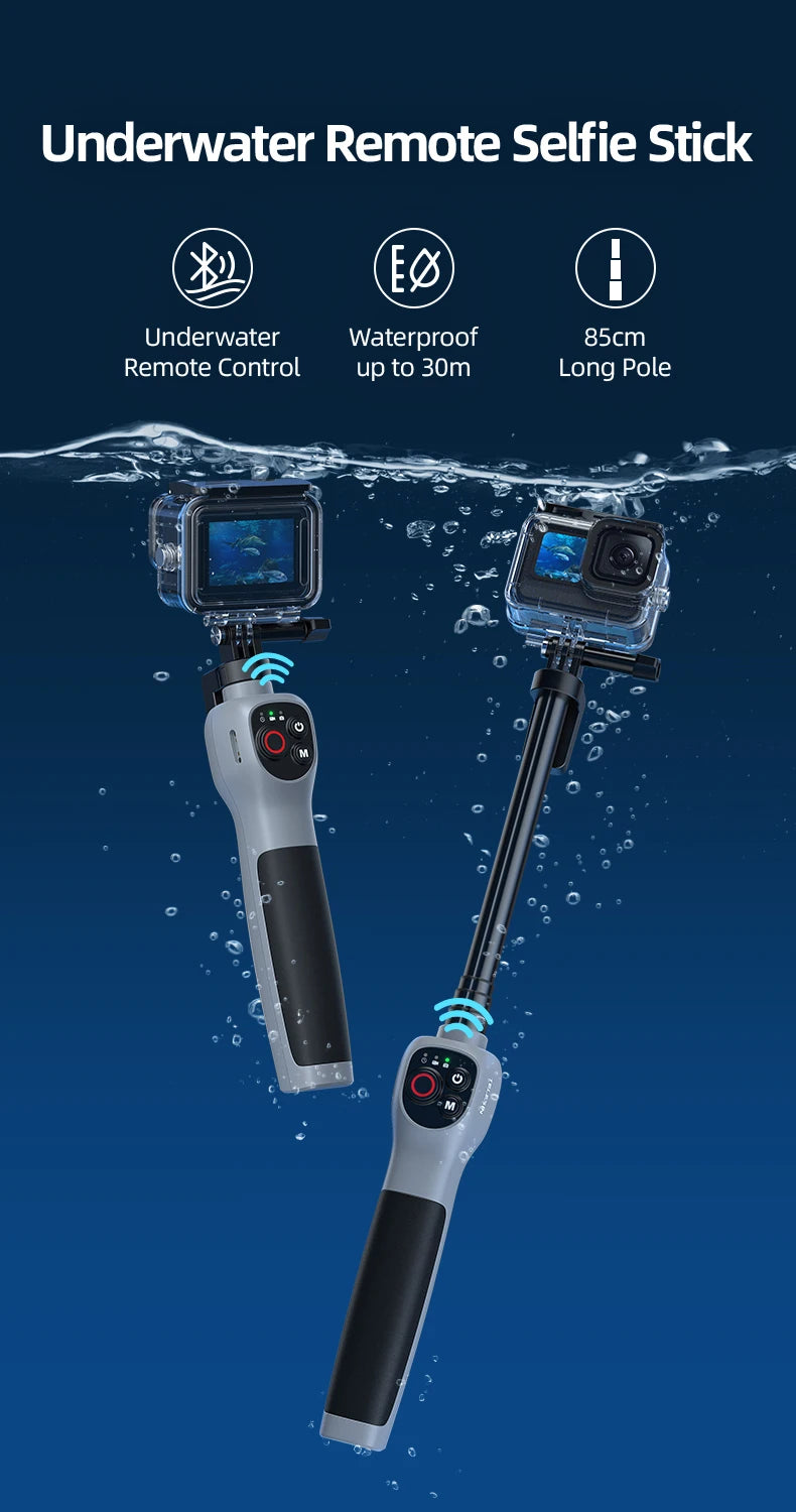 Underwater Bluetooth Selfie Stick with Wireless Remote for GoPro Hero 8 9 10 11 12 13