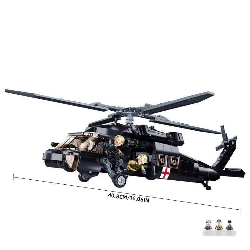 MOC Viper Armed Helicopter Rescue Transport Aircraft Building Blocks Set