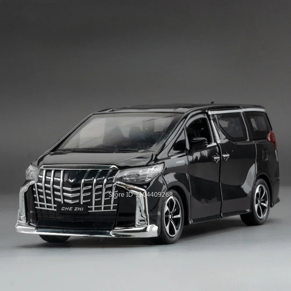 Scale 1:32 Prado Alphard Toy Car Model Alloy Diecast Doors Opened Light Sound Off-road Miniature SUV Hobby Ornaments Gifts