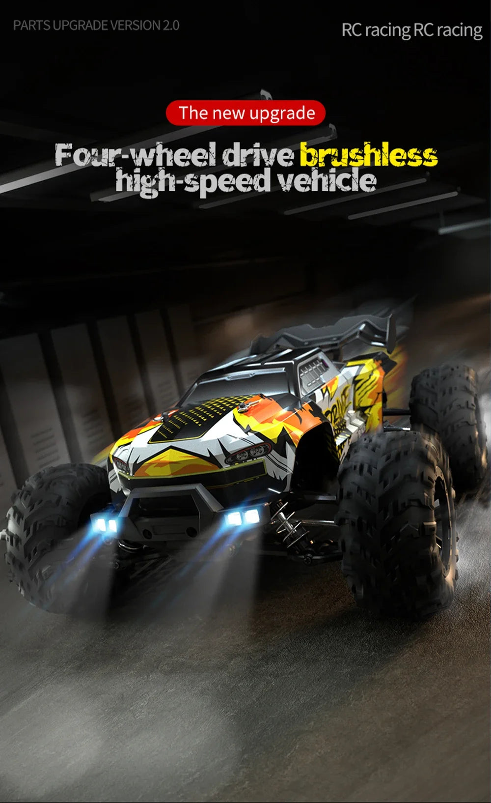 RC Car 1:16 70KM/H or 25KM/H Car Toys LED Headlight Shock-Absorbing Long Endurance With Adapt To All-Terrain 4WD Toys