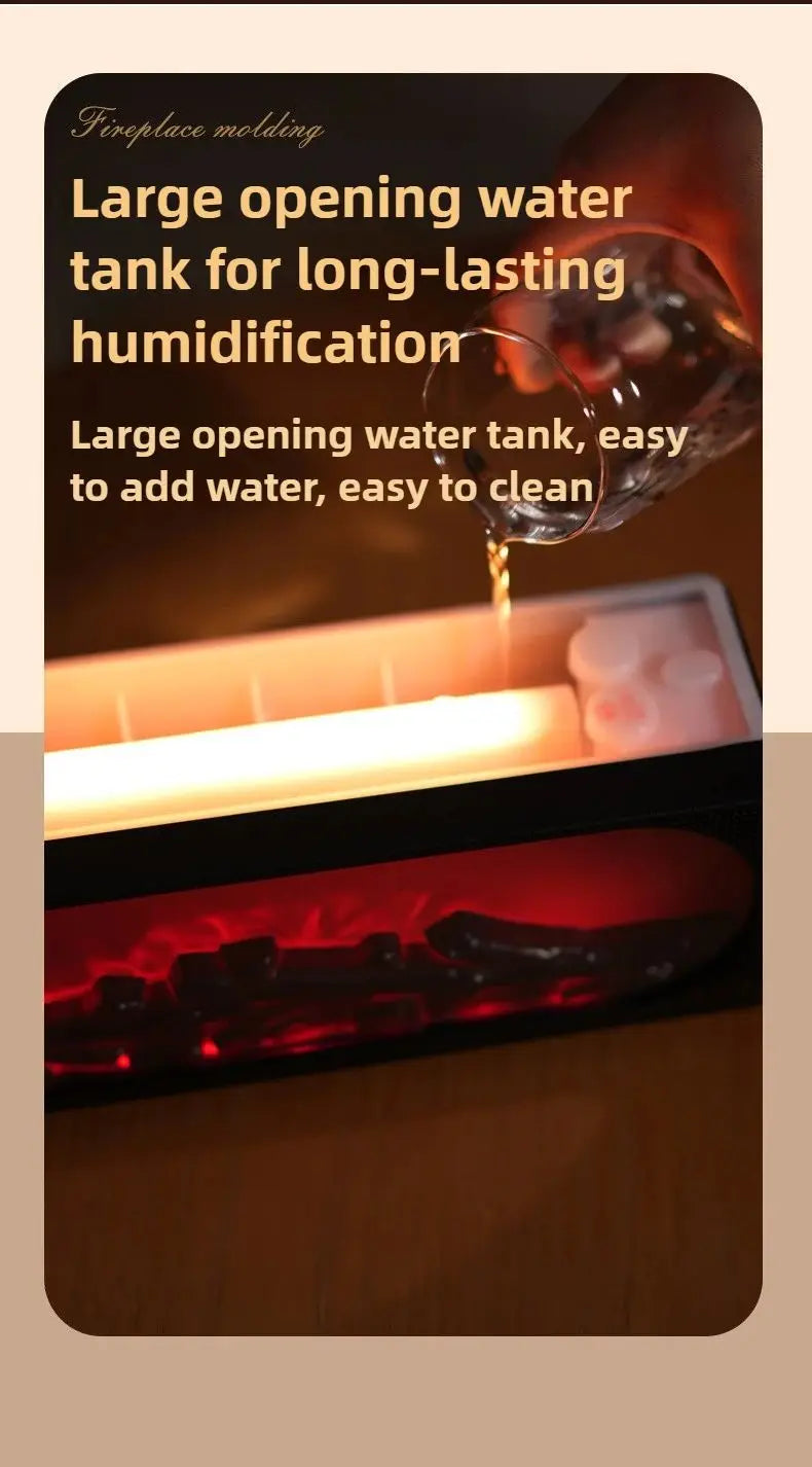 Simulated fireplace charcoal fire humidifier with Bluetooth stereo multifunctional aromatherapy silent fog air humidifier home