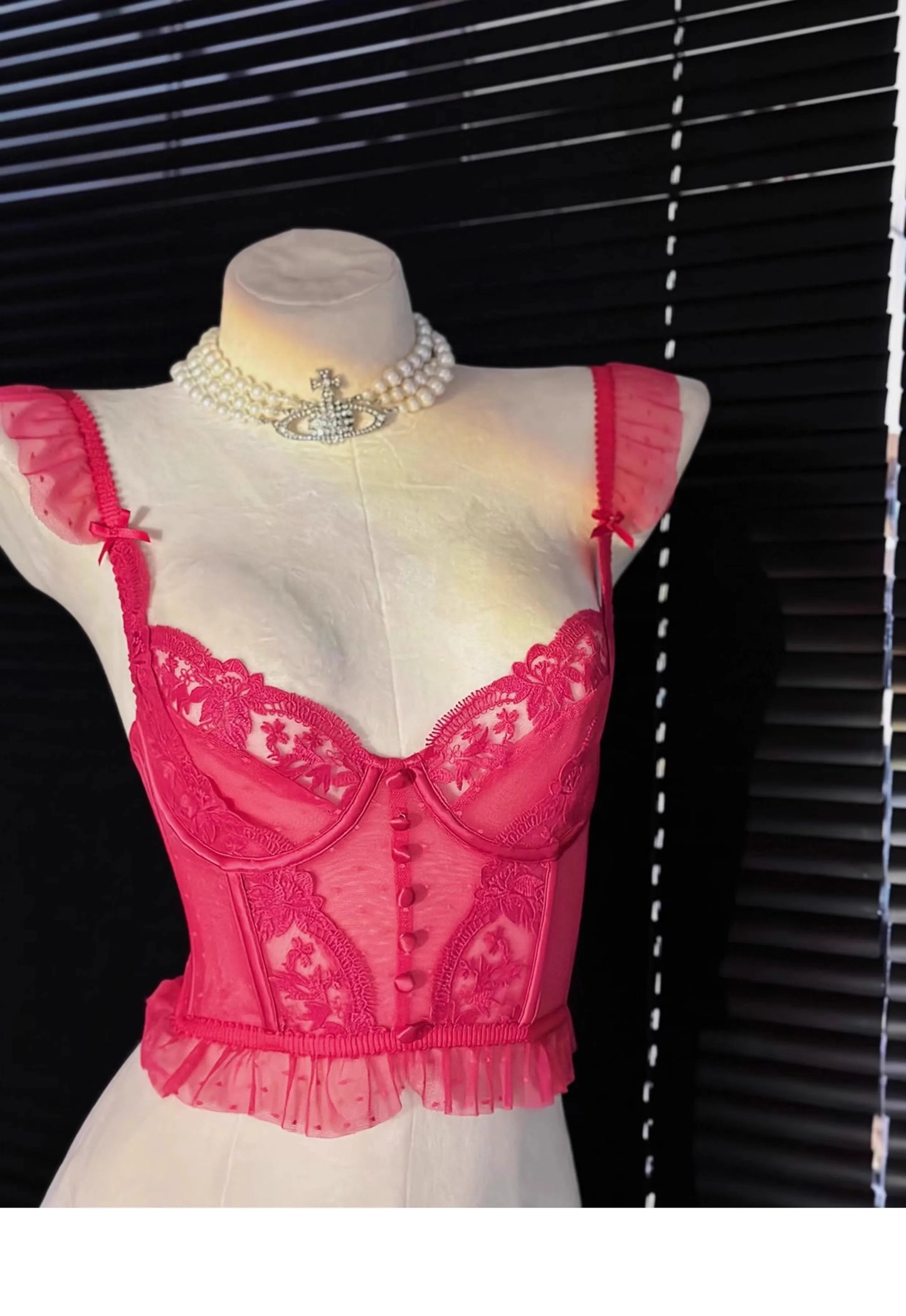 Womens French Lace Unlined Underwire Bra and Brief Set