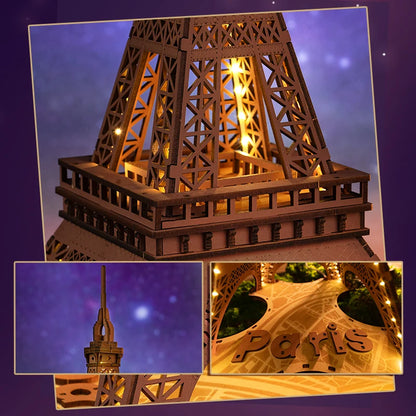 3D Wooden Puzzle Game Night of the Eiffel Tower