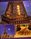 3D Wooden Puzzle Game Night of the Eiffel Tower