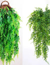 80CM Artificial Persian Fern Plants Vine Hanging Baskets Fake Plant Garland Rattan for Wall Garden Home Wedding Party Decor