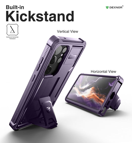for Samsung Galaxy S23 Ultra Case Full Body Heavy Duty Military Grade Protection Built-in Screen Protector and Kickstand