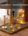 Automatic Glass Teapot Set,  Diversion, Rotating, Lazy Kungfu, Drinking, 1 Set