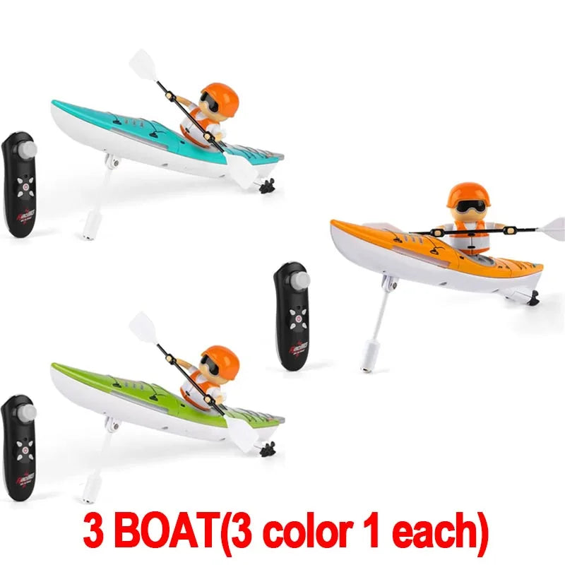 Rc Boat Kayak Racing Ship 2.4G Remote Control Rowing Boat Paddling Water Competition Games Summer Outdoor Toy for Boys Gift