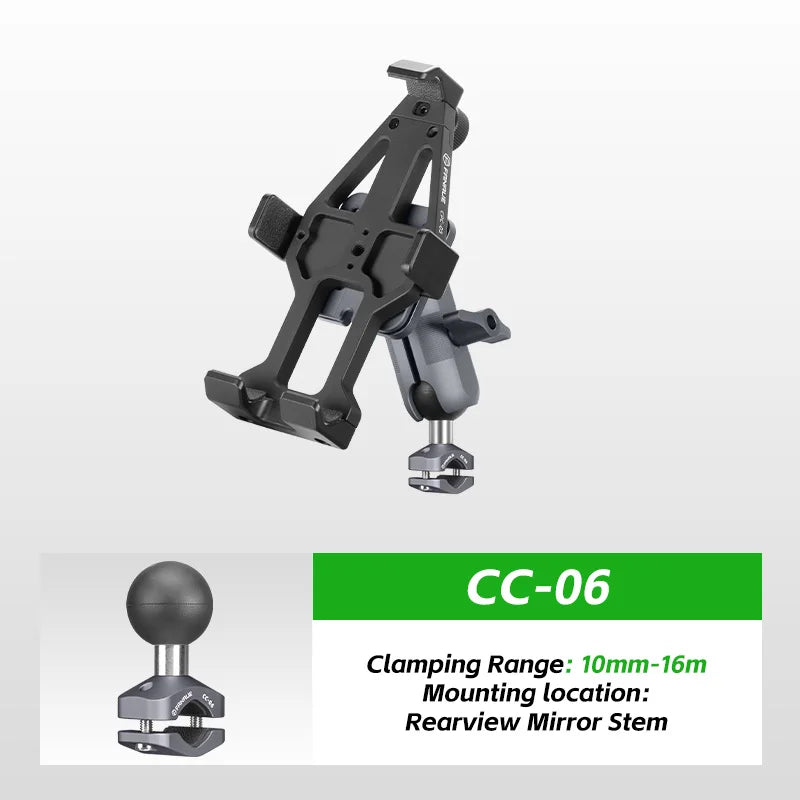 Motorcycle Phone holder 360° Rotating Adjustable Aluminum Alloy Handlebar Cell Clip for ATV/ UTV Bike Bicycle Motorbike