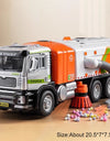 1:50 Electric Vacuum Cleaner Sweeper Garbage Truck Model Toy Alloy Diecast Light Sound Engineering Vehicle Gifts for