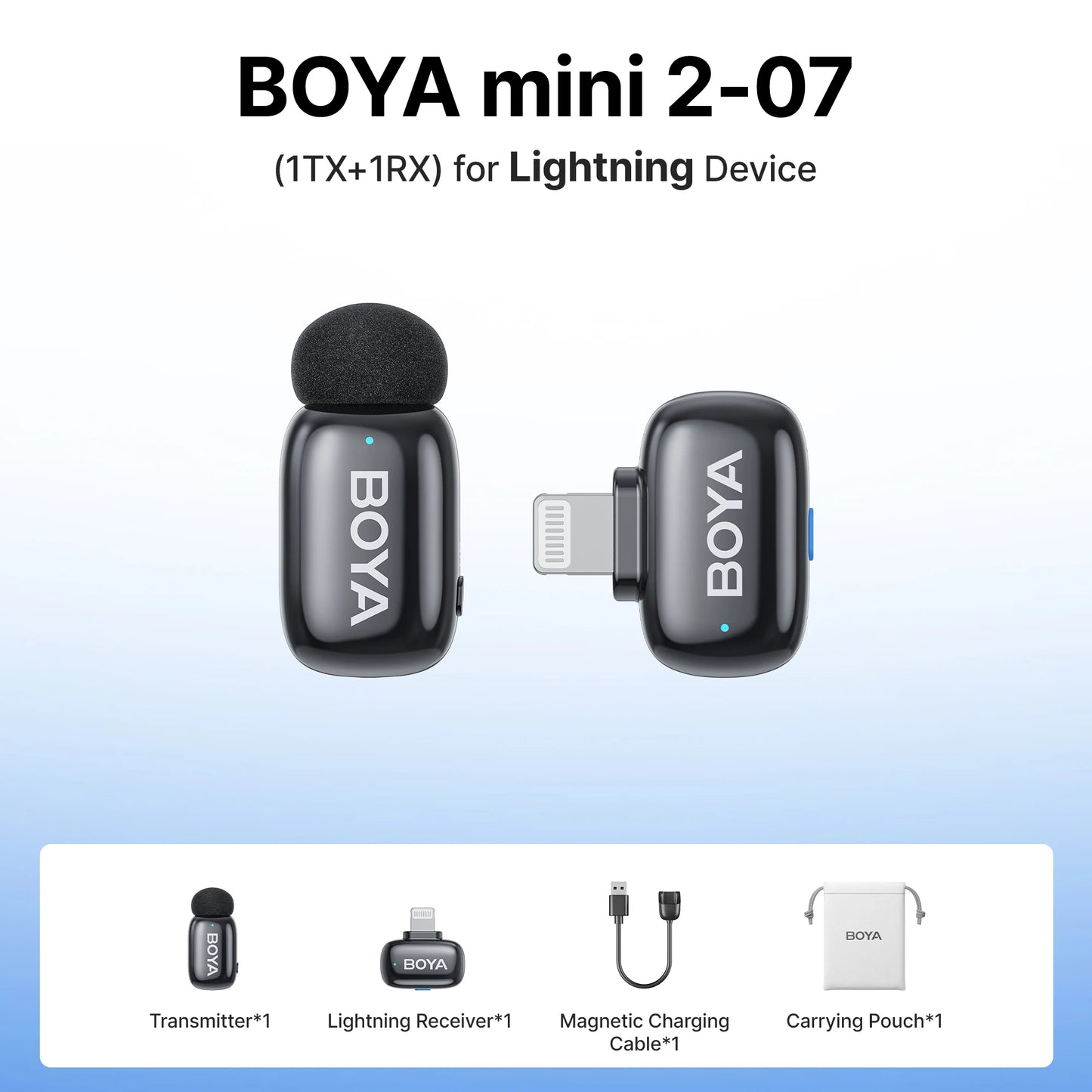 Mini 2 Wireless Lavalier Lapel Mini Microphone Noise Reduction for iPhone 6-17 USB-C Android SmartPhone PC Live Streaming