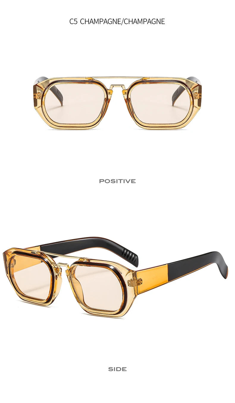 Square Vintage Sunglasses With UV400 Protection