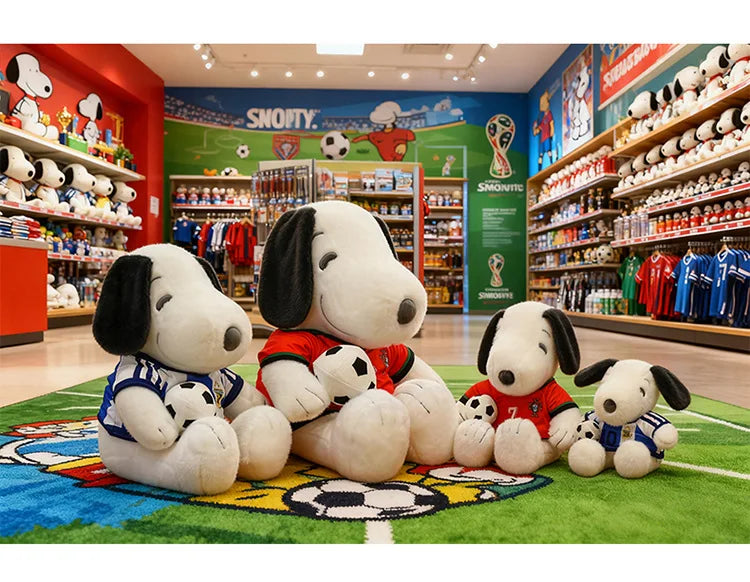 Kawaii Stuffed Doll Snoopy Football Plush Toy Cute Anime Character Stuffed Animal for Kids Birthday Gift and Cartoon Collection